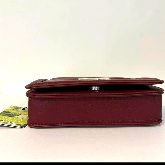 Badgley Mischka red wine pleated Crossbody purse NWT - Picture 5 of 13